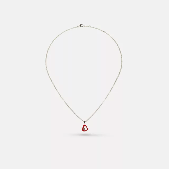 Halskette mit Herz | Weißgold mit Kristall Produktbild