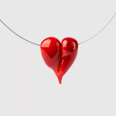 Halskette mit Glas-Herz Produktbild