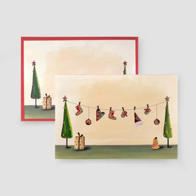 Weihnachtskarten-Set „Stern“ mit Geschenktasche Produktbild